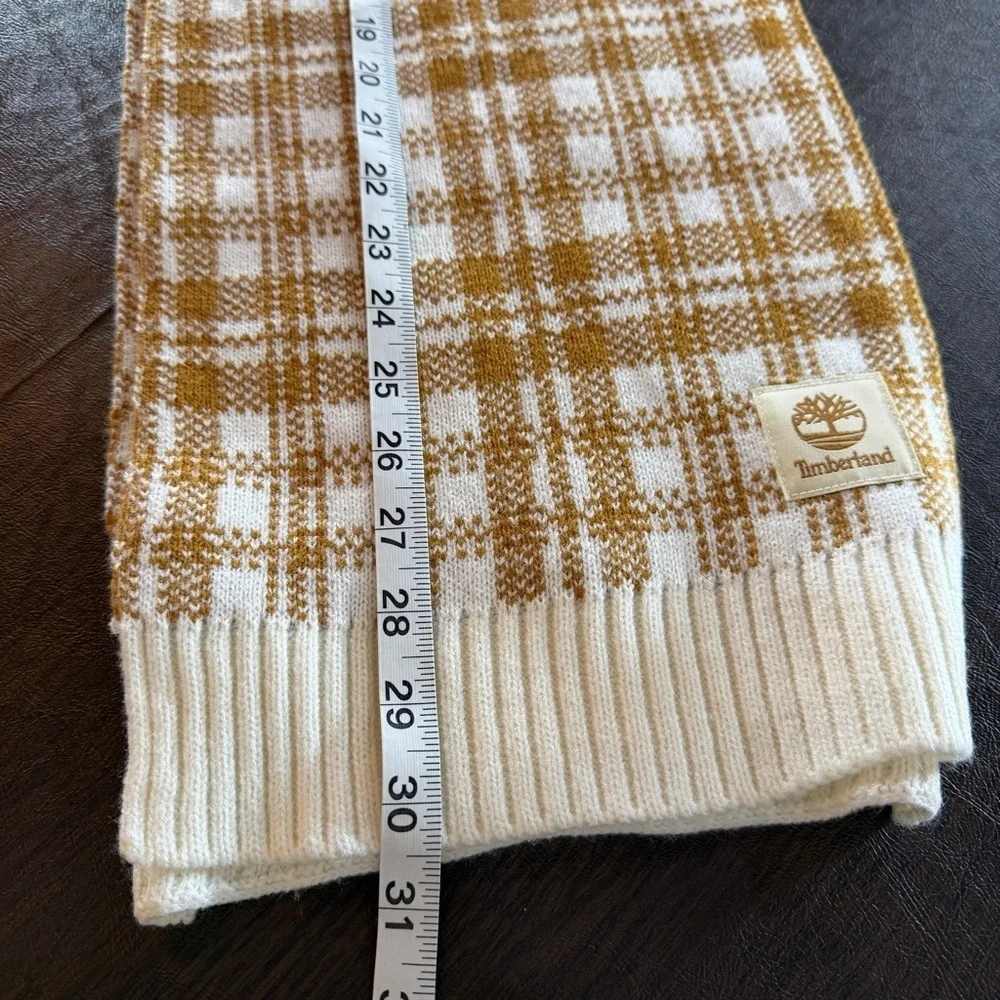 Timberland Plaid Tan and Cream Scarf